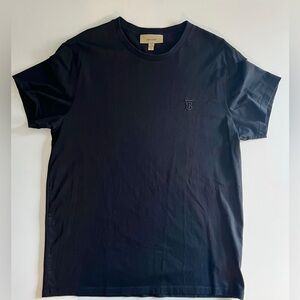 Burberry Uniform black Short Sleeve Tee with embroidered logo XL